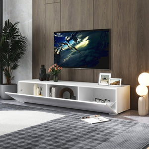 English Elm Modern Wall-Mounted TV Stand with Drop-Down Cabinets, Floating Media Console for Living Room Storage W331P251043