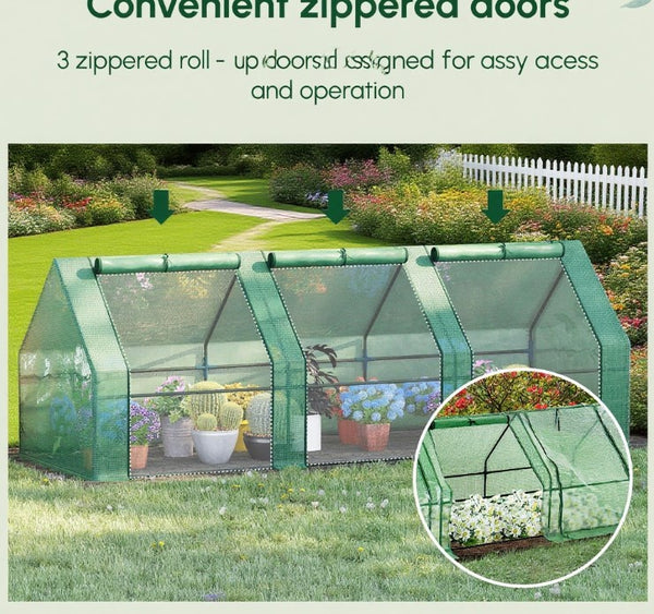 English Elm Greenhouse Tunnel Walk-in Outdoor Pe Cover Steel Frame Uv Protected Garden Shelter T3971P383522