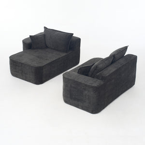 English Elm L Shaped Chenille Sectional with Deep Seats Modular Cloud Sofa for Living Room W3163S00104