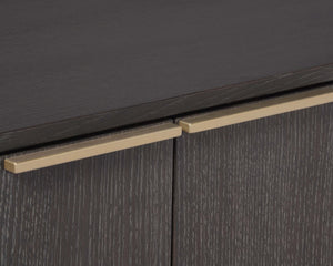 Sunpan REBEL Large Charcoal Grey Sideboard with Gold Accents - Modern Storage Solution for Any Space 106831