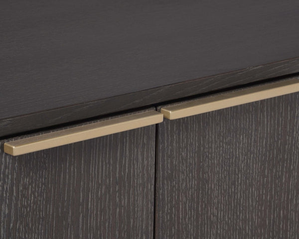 Sunpan REBEL Large Charcoal Grey Sideboard with Gold Accents - Modern Storage Solution for Any Space 106831