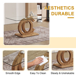 English Elm 1 Contemporary 5-Piece Dining Set With Glass Tabletop & Brown Fabric Chairs For Modern Spaces W1151S04023