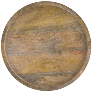 English Elm Dayton Handcrafted Wooden Accent Table with Sculptural Textured Finish — Multipurpose End or Side Table Light Brown B136P158437