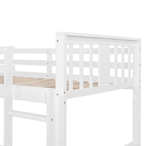 English Elm Twin Over Kids Bunk Bed with Slide Ladder Pine Frame White Finish LT000108AAK-1