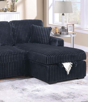 English Elm Modern Corduroy Sectional Sleeper Sofa with Storage Chaise Usb Port and Drop Table B011S02174
