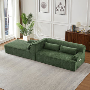 English Elm Chenille L-Shape Oversized Sofa - Plush, No Assembly Minimalist Couch For Living Rooms & Apartments W2339S00068