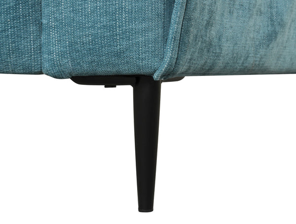 English Elm Rossa Chenille Accent Chair with Pocket Coil Seating Black Metal Legs and Throw Pillow Blue B2749S00079