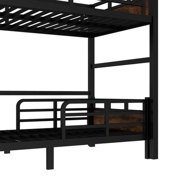 English Elm Twin Xl Solid Pine Loft Bed with Built-in Led Lighting and Storage Shelves W1580S00442