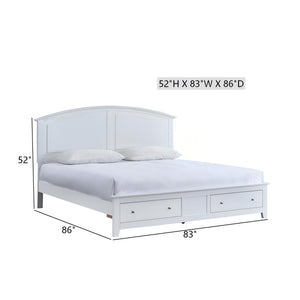 English Elm Hammond King Storage Bed with Panel Headboard Farmhouse Platform Frame Two Drawers White B078S00685