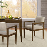 INK+IVY Benson Mid-Century Upholstered Dining Chairs with Arms (Set of 2) II108-0523 Beige