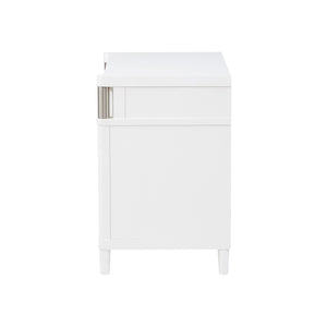 English Elm 3-drawer Nightstand Rubberwood Build Felt Lined Top Dovetail Joints Bedside White B016P460570