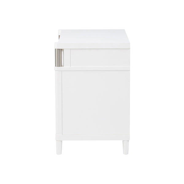 English Elm 3-drawer Nightstand Rubberwood Build Felt Lined Top Dovetail Joints Bedside White B016P460570