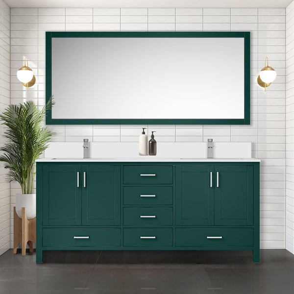 English Elm Green Double Bath Vanity 72 in W x 22 in D with Cultured Marble Top — Solid Wood, Soft-Close, Ample Storage, Scratch-Resistant Surface B2731P259120