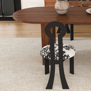 English Elm 62.9" Oval Walnut Veneer Dining Table Seats Six Modern Farmhouse Waterproof Surface W2700S00146