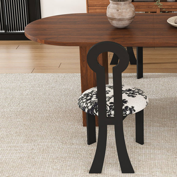 English Elm 62.9" Oval Walnut Veneer Dining Table Seats Six Modern Farmhouse Waterproof Surface W2700S00146