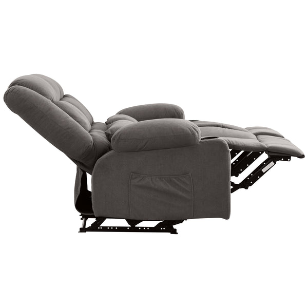 English Elm Recliner Oversized Manual Loveseat with Cup Holders and Side Pocket, Ergonomic 150° Recline, 600lb Capacity Grey W1521S00074