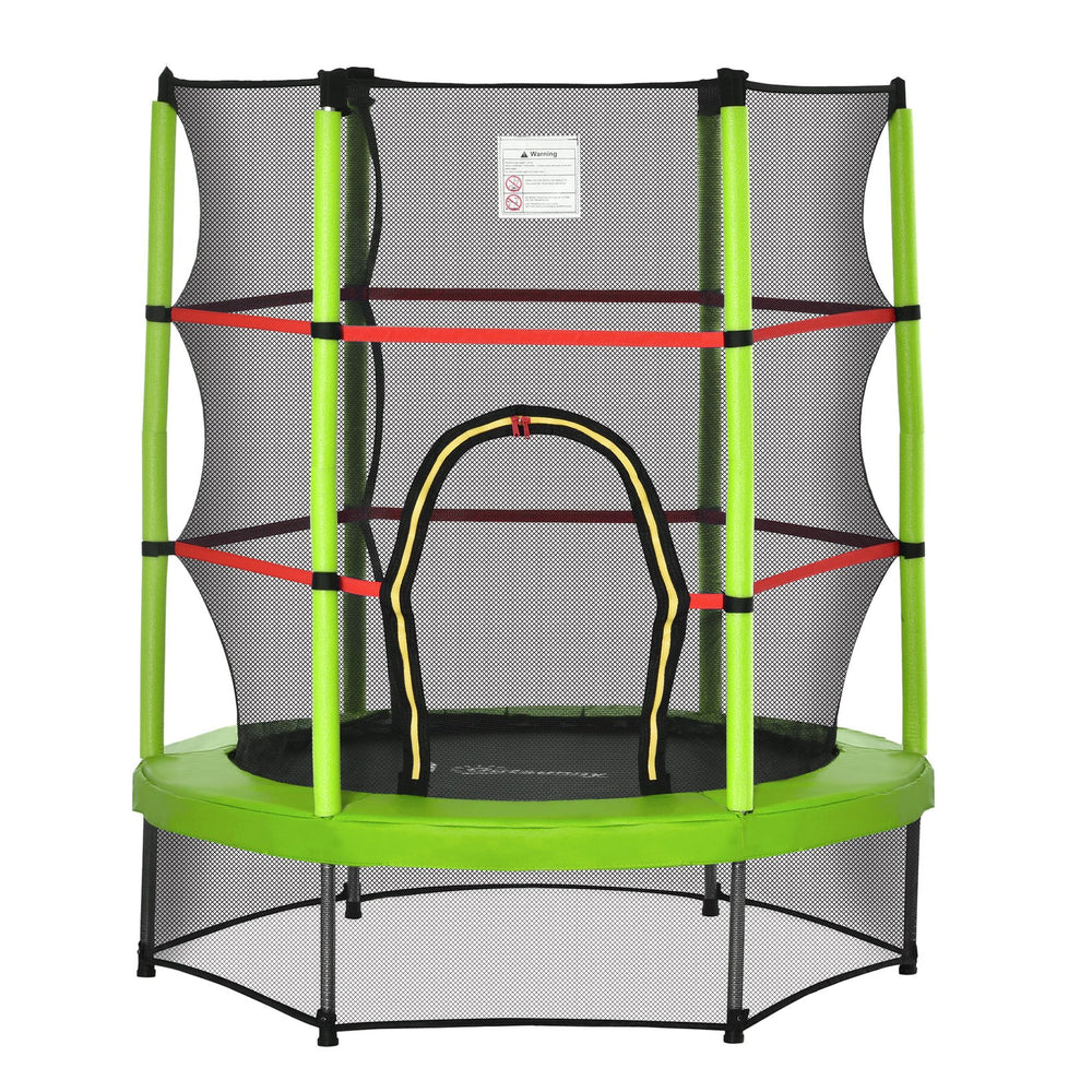 English Elm Outsunny Springless Toddler Trampoline with Enclosure Net Safe Indoor Outdoor Play W2225P217342