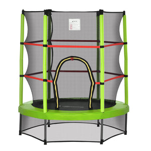 English Elm Outsunny Springless Toddler Trampoline with Enclosure Net Safe Indoor Outdoor Play W2225P217342