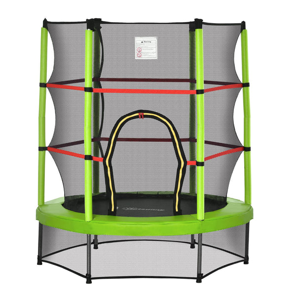 English Elm Outsunny Springless Toddler Trampoline with Enclosure Net Safe Indoor Outdoor Play W2225P217342