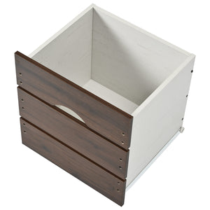 English Elm K&K 54" Farmhouse Kitchen Island Cart with Drop Leaf, Wine Rack, Power Outlet and Rolling Storage White N707P349814W