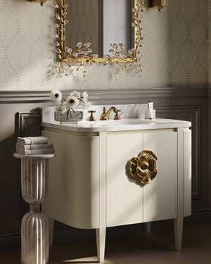 Currey & Company Forget-me-not Rectangular Mirror - Elegant Crystal-embellished Frame With Luxurious Beveled Edge Design Gold Crystal ,Metal ,Glass 1000-0161-currey-company