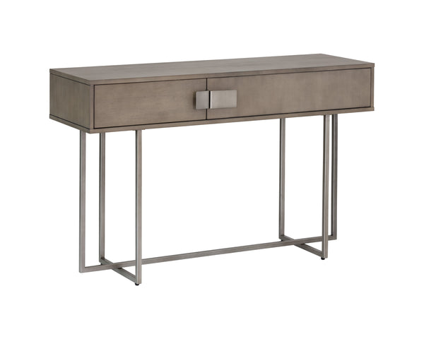 Sunpan Jade Console Table - Unique Acacia Wood Design with Elegant Drawers for Stylish Home Décor Spaces Antique Silver / Ash Grey