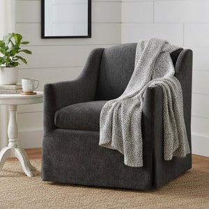 English Elm Luisa Swivel Accent Chair Skirted Tailored Silhouette for Formal Living Rooms Mink B050P451388