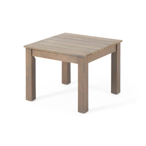 English Elm Christopher Knight Home® - TEMECULA Side Table Crafted from Durable Acacia Wood with Classic Slat Top, Stylish Outdoor Accent Piece Grey 66469.00GRY