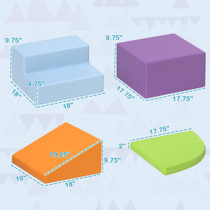 English Elm Growing Toddler Foam Play Blocks Set with Pu Leather Wipe Clean Modular Design T3971P440572
