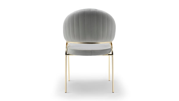 English Elm Ruby Modern Velvet Dining Chair With Gold Metal Legs - Ergonomic Comfort & Stylish Gray Design B009P241743-GIGA