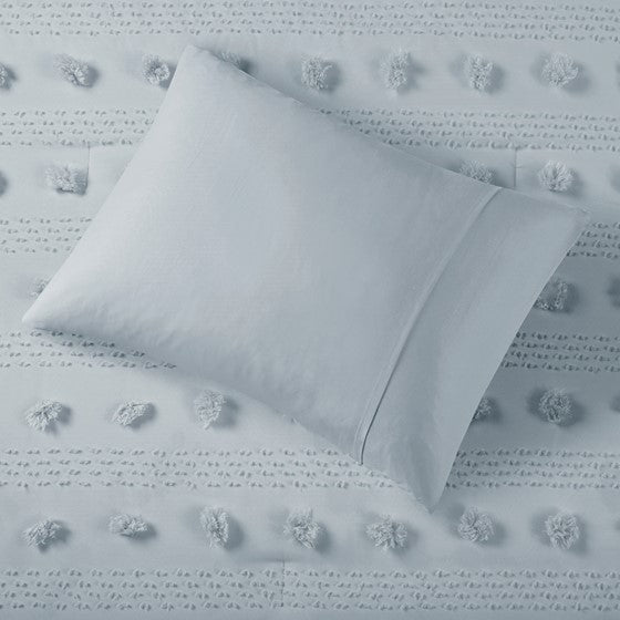 English Elm King/Cal jacquard comforter set with antimicrobial brushed microfiber reverse, bar-tack stitching, cozy luxury Blue 18.9 L x 9.84 W x 9.84 H B035P203266