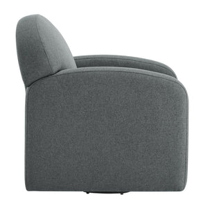 English Elm Edie Modern Grey Swivel Chair with Hemp-Like Fabric, 360° Rotation, Coil Spring Comfort, No Assembly Required B050P322599