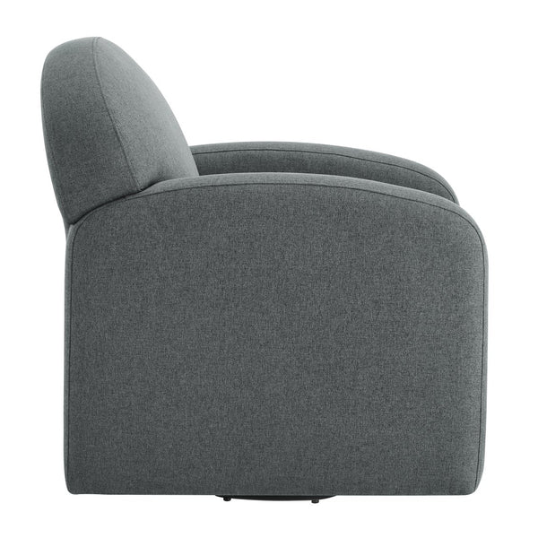 English Elm Edie Modern Grey Swivel Chair with Hemp-Like Fabric, 360° Rotation, Coil Spring Comfort, No Assembly Required B050P322599