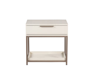 Sunpan Rebel Nightstand - Modern Oak Wood Design with Soft Closing Drawer and Elegant Gold Hardware Accents Small - 23.5W x 17.75D x 23.5H