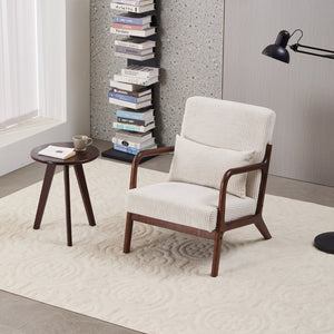 English Elm Mid-Century Modern Accent Chair & Coffee Table Set - Vintage Luxury For Stylish Living Spaces! W2989P362830