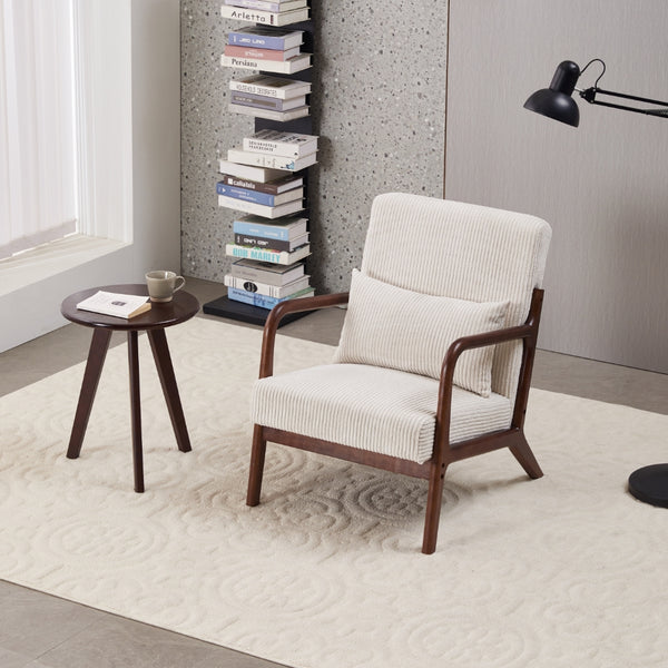 English Elm Mid-Century Modern Accent Chair & Coffee Table Set - Vintage Luxury For Stylish Living Spaces! W2989P362830