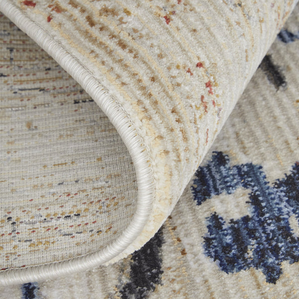 Feizy Rugs Sonora Abstract Watercolor Rug – Durable, Stain-resistant, And Stylish For Modern Homes And Families Tan,Blue,Gray Polypropylene,Polyester,Viscose Snr39nwfivyblug01