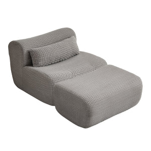 English Elm Loveseat Corduroy Cloud Couch Modular Boneless Design for Relaxed Living Spaces Grey W2339P461307