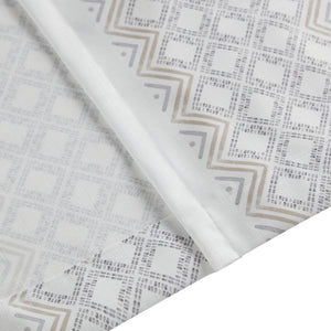 English Elm 2Pk Elegant Tufted Stripe Curtain Panels - White/Taupe, 50X95", Light Filtering & Machine Washable B035P268154