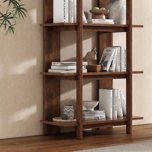 English Elm Christopher Knight Home® - 4-Tier Acacia Wood Bookcase with Anti-Tip Kit, Heavy-Duty Open Shelves Holds 120 lbs Each, Sleek Storage Solution Walnut N758P294084W