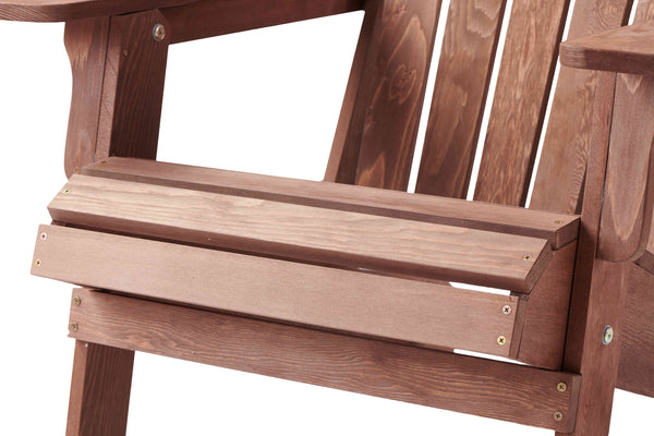 English Elm Oversize Hemlock Wood Folding Adirondack Chair Foldable Patio Seat for Outdoor Decks D720094424