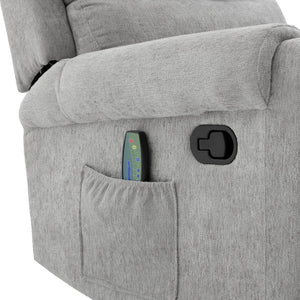 English Elm Manual Recliner Swivel Rocker Massage Chair Chenille Nursery and Living Room Seat Grey N763P347287E