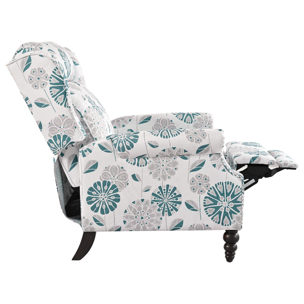 English Elm Christopher Knight Home® - 29.75" Push Back Recliner Chair with Wingback Design, Gourd Wooden Legs, Polyester Upholstery, Cozy Comfort White N763P201072Z
