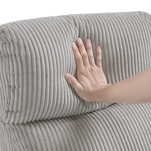 English Elm Modern Parsons Push Back Recliner Chair in Soft Corduroy Fabric — Sleek Comfortable Living Room Lounger with Solid Wood Frame and Easy Recline Mechanism Light Gray 30 L x 27 W x 21.5 H B011P395853