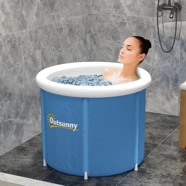 English Elm Outsunny Portable Ice Bath Tub, 79 Gallon Cold Plunge For Athletes With Thermo Lid & Carry Bag W2225P200854-GIGA