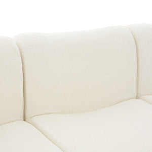 English Elm Oversized Chenille Chaise Lounge Deep Seat Sculptural Armrests Modern Living Room Retreat N763P326131A