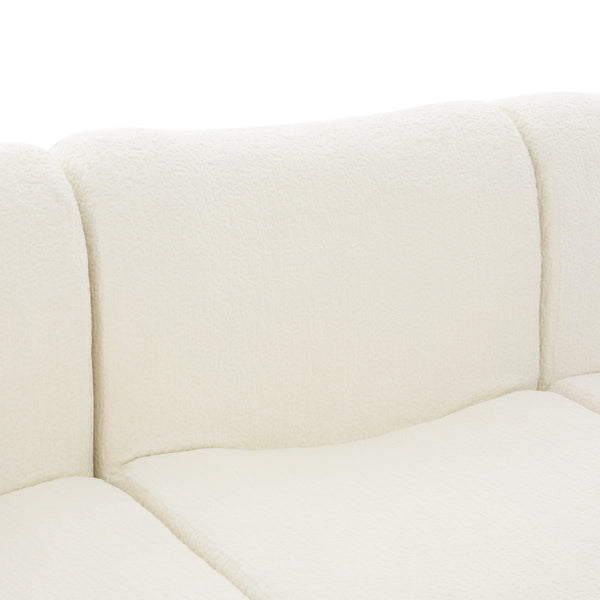 English Elm Oversized Chenille Chaise Lounge Deep Seat Sculptural Armrests Modern Living Room Retreat N763P326131A
