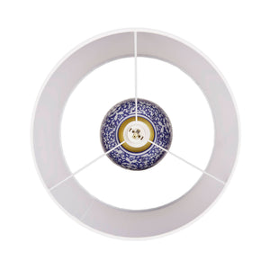 English Elm Blue Ceramic Ginger Jar Table Lamp with Classic Porcelain Base, Fabric Shade, 22.5" Height, Cord B035P280528