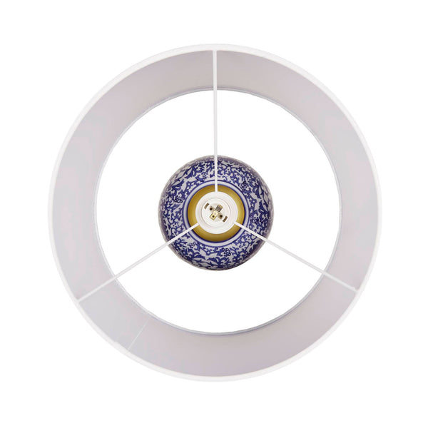 English Elm Blue Ceramic Ginger Jar Table Lamp with Classic Porcelain Base, Fabric Shade, 22.5" Height, Cord B035P280528