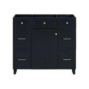 English Elm [Cabinet 36" Bathroom Vanity Black - Solid Wood & MDF, Soft-Close Door, 3 Drawers, Storage Appeal N729P171885B